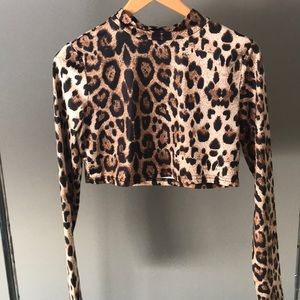 Leopard Print Crop Top NWOT